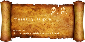 Preiszig Hippia névjegykártya